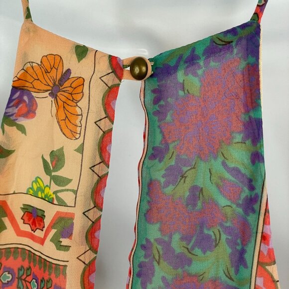 Womens Boho Chic Festival Top Size S Fairycore Floral Flowy Butterfly Naturecore - Picture 9 of 13